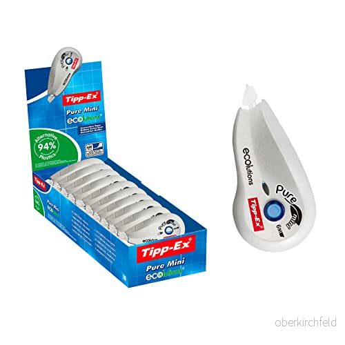 Tipp Ex korrigeringsrulle ECOlutions Pure Mini, 6 m x 5 mm, Blister à 10 Stück 3086123340107 Tipp Ex korrigeringsrulle ECOlutions Pure Mini, 6 m x 5 mm, Blister à 10 Stück 3086123340107