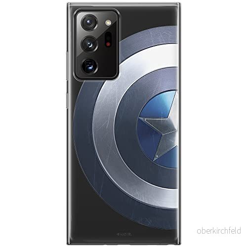 ERT GROUP mobiltelefonfodral för Samsung GALAXY NOTE 20 ULTRA originalt och officiellt licensierat Marvel mönster Captain America 006 anpassad till formen på mobiltelefonen, gedeeltelijk transparant 5903040356159