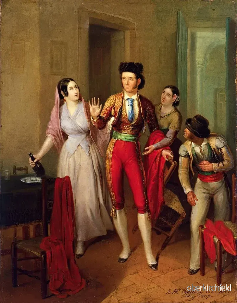 Målning Francisco Montes Paquiro före en tjurfäktning Avsked av toreros - Ángel María Cortellini Hernández - Bild 2