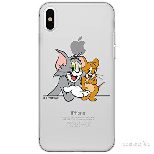 ERT GROUP mobiltelefonfodral för Apple Iphone X/XS originalt och officiellt licensierat Tom and Jerry mönster 005 Vit optimalt anpassad till formen på mobiltelefonen, gedeeltelijk transparant 5904805248214