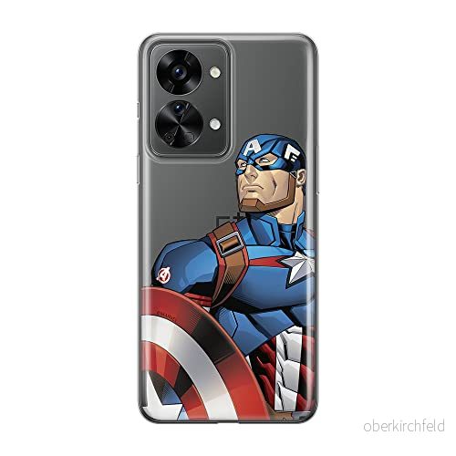 ERT GROUP mobiltelefonfodral för Oneplus NORD 2T 5G originalt och officiellt licensierat Marvel mönster Captain America 011 optimalt anpassad till formen på mobiltelefonen, gedeeltelijk transparant 5905511279660