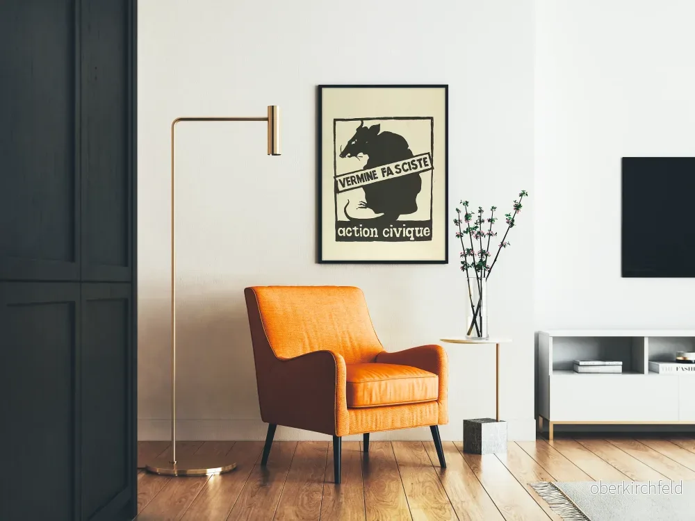 Vintage poster för väggdekoration - Fascistisk skadedjursaktion civik - Bild 2