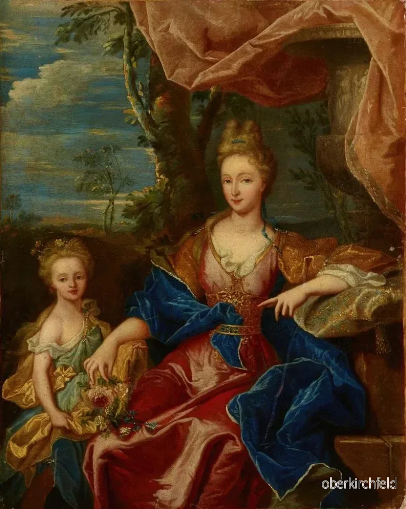Målning av porträtt av markgrevinnan Catherine de Besenval född Bielinska - Efter Hyacinthe Rigaud | Konsttryck - Bild 2