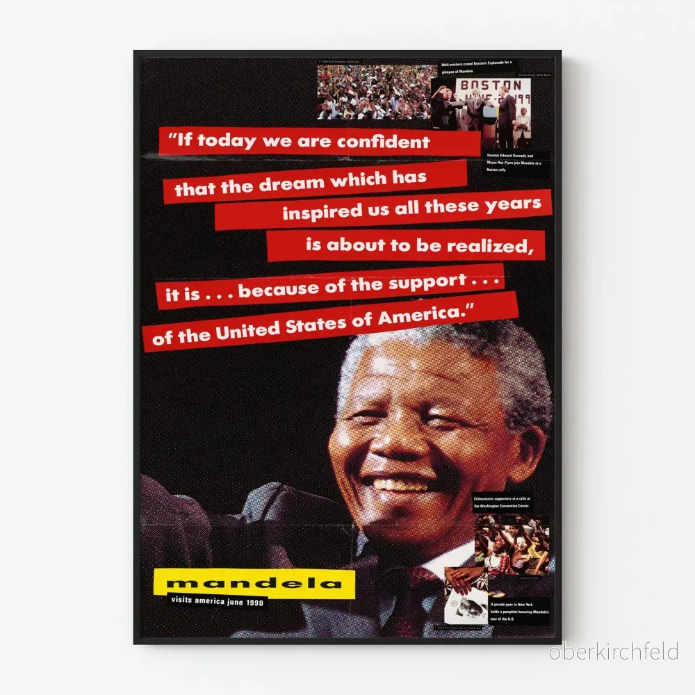 Väggposter Mandela besöker Amerika – Historisk dekorativ poster 1990 Väggposter Mandela besöker Amerika – Historisk dekorativ poster 1990