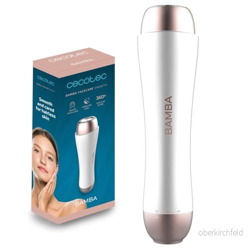 Cecotec Ansiktsrakapparat Bamba Facecare Smooth. Rostfritt Stålblad, Passar Huden, Ipx5 Vattentät, Skyddslock 8435484044479