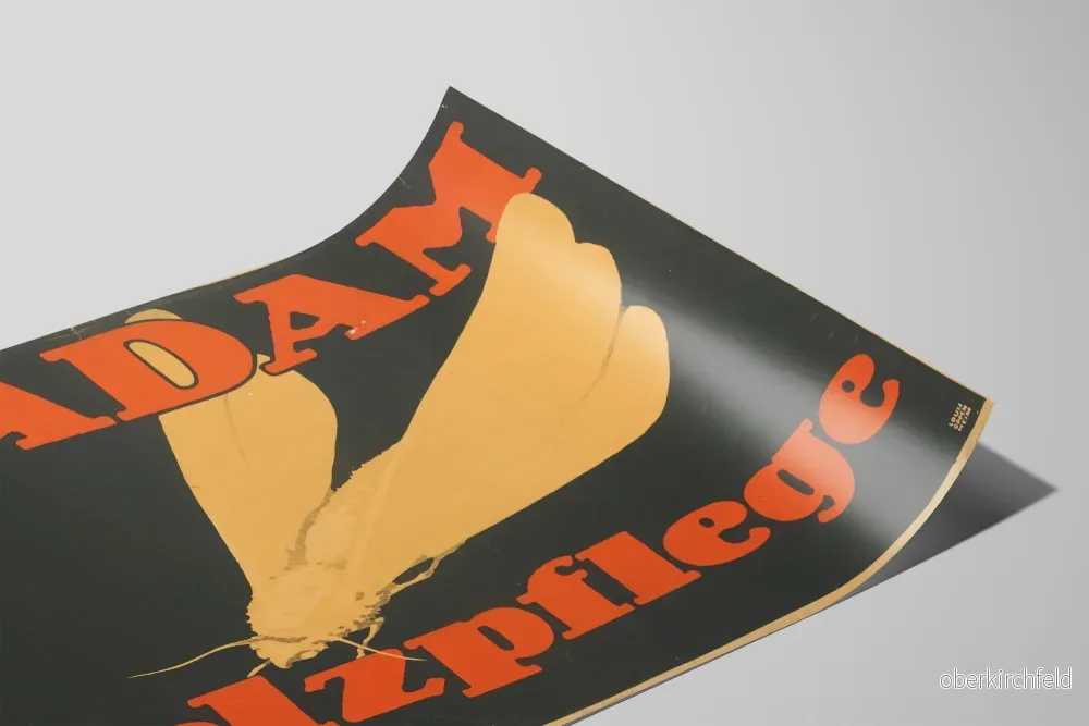 Vintageposter S-Adam Pelzpflege med kontrasterande färger - Bild 2