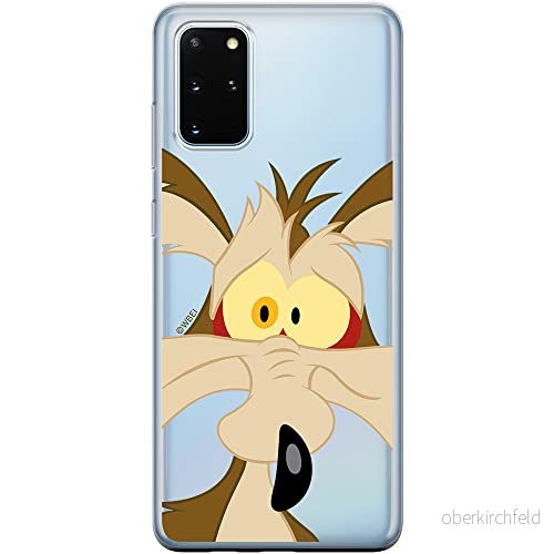 ERT GROUP mobiltelefonfodral för Samsung S20 PLUS / S11 originalt och officiellt licensierat Looney Tunes mönster Coyote 001 Vit anpassad till formen på mobiltelefonen, gedeeltelijk transparant 5903537536897