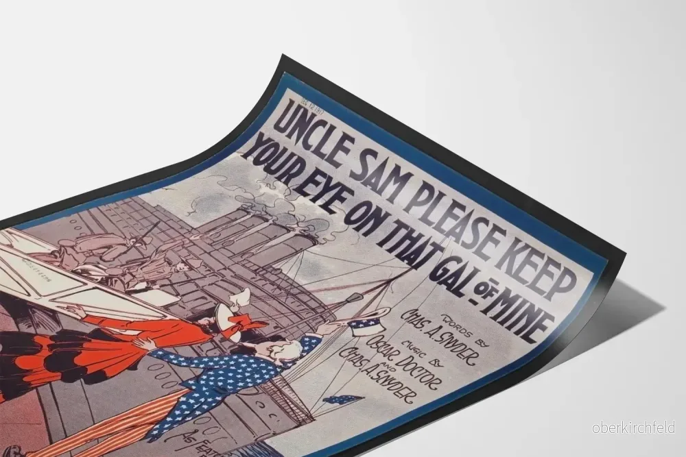 Vintageposter av Uncle Sam och soldater vid avfärd - Bild 3