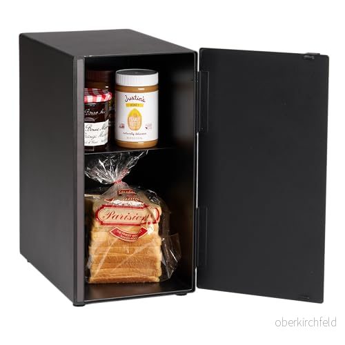 YAMAZAKI 5681 Tower Bread Case Stall, svart, stål, 22 x 34,5 41 cm 4903208056816