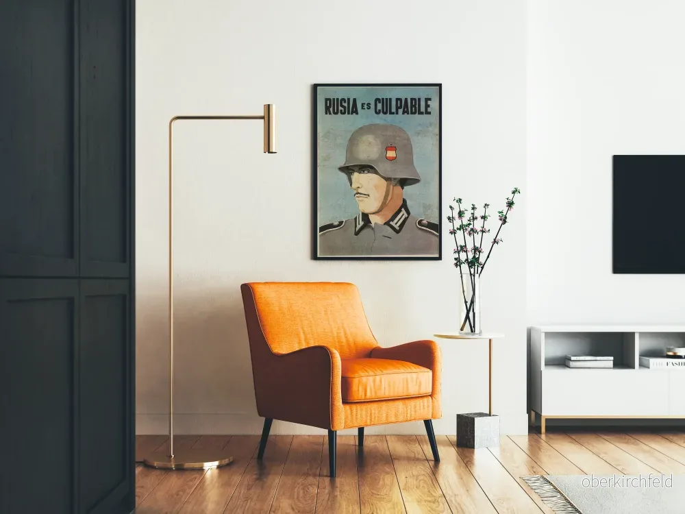Vintageposter Krig 'Ryssland är Skyldigt' Soldat med Hjälm - Bild 2