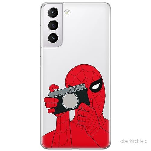 ERT GROUP mobiltelefonfodral för Samsung S21 originalt och officiellt licensierat Marvel mönster Spider Man 026 optimalt anpassad till formen på mobiltelefonen, gedeeltelijk transparant 5905795002435