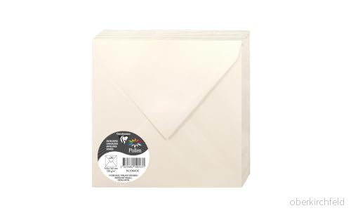 Clairefontaine Ref 50043C Pollen, skimrande kuvert (paket med 25) 165 x mm i storlek, 120 gsm papper, lämplig för användning bläckstråleskrivare eller laserskrivare kräm 3329680500431