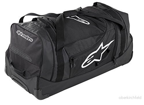 Alpinestars Komodo resväska, sportväska stor för motorcykeltillbehör, (94 cm x 45 40 cm),150 L, resväska lämplig, vattentät kvinnor män, svart/vit 8033637019994