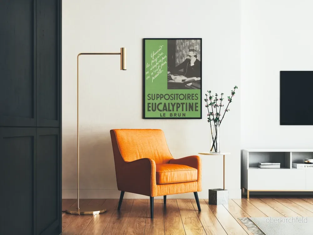 Vintageposter för Eucalyptine Suppositories Le Brun - Retro väggdekoration - Bild 2