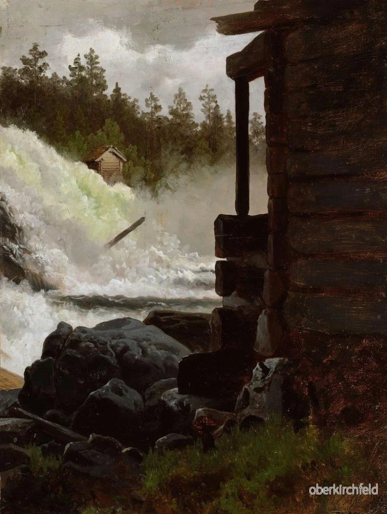 Målning En vattenfall - Adolph Tidemand - Bild 2