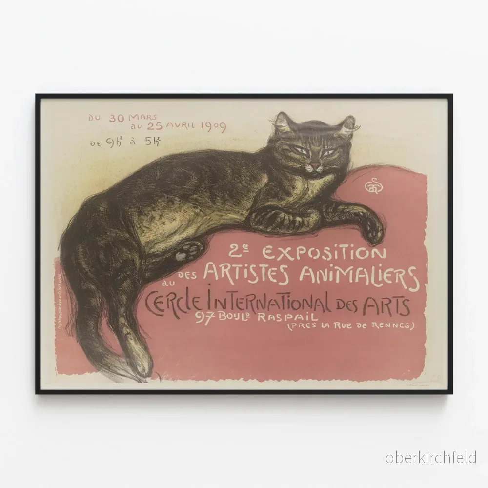 Vintageposter för Utställning av Djurmotiv Konstnärer Internationella Konstnärskretsen