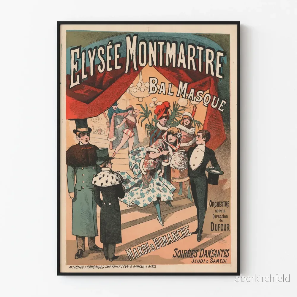 Vintageposter Bal Masqué Élysée Montmartre