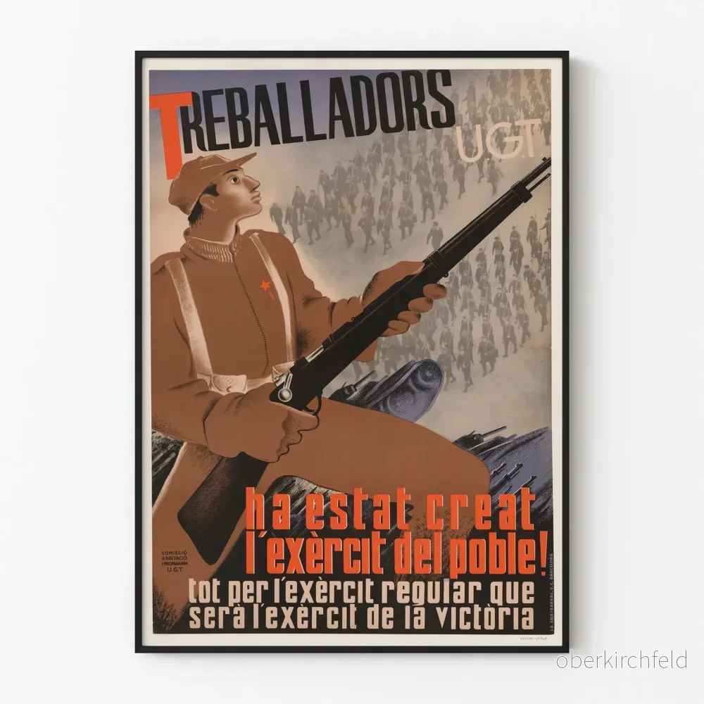 UGT-propagandaposter för folkarmén - vintage väggdekor