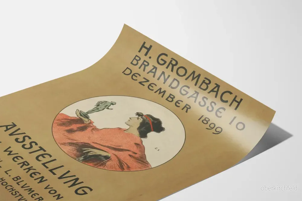 Vintage affisch konstutställning H. Grombach 1899 - Bild 3