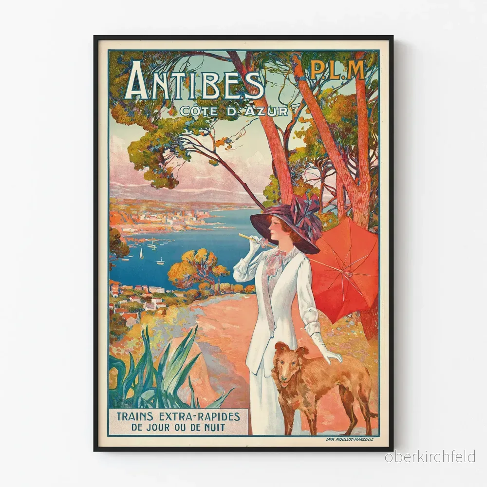 Vintageposter Antibes Côte d’Azur - Retro väggdekoration