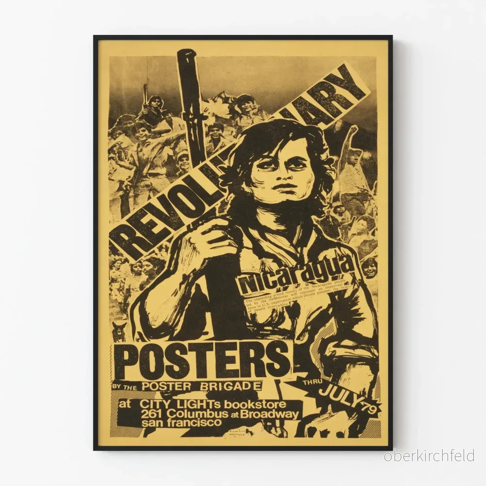 Revolutionär Nicaragua - Poster för väggdekoration i vintage stil