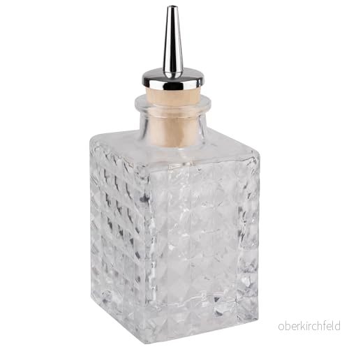 APS 93359 bitterflaska/sprayflaska, glas, hällpip av kork och rostfritt stål, 0,1 liter, cocktails, likör 4004133933590