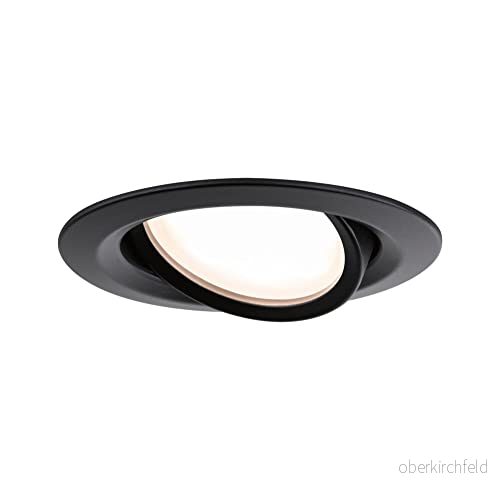 Paulmann 92459 LED Infälld belysning Nova Plus IP65 Separat lampa Vridbar Rund 6 W 470 lm Dimbar 93 mm Matt svart Alu Zink 2700 K Coin 4000870924594