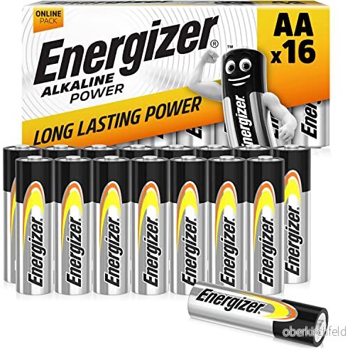Energizer AA Batterier, Silver/Svart, 16 st (Amazon Exclusive) 7638900427486