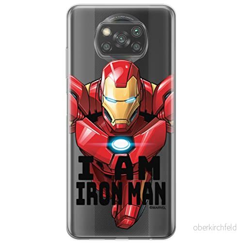 ERT GROUP mobiltelefonfodral för Xiaomi POCOPHONE X3 originalt och officiellt licensierat Marvel mönster Iron Man 029 optimalt anpassad till formen på mobiltelefonen, gedeeltelijk transparant 5904805148156