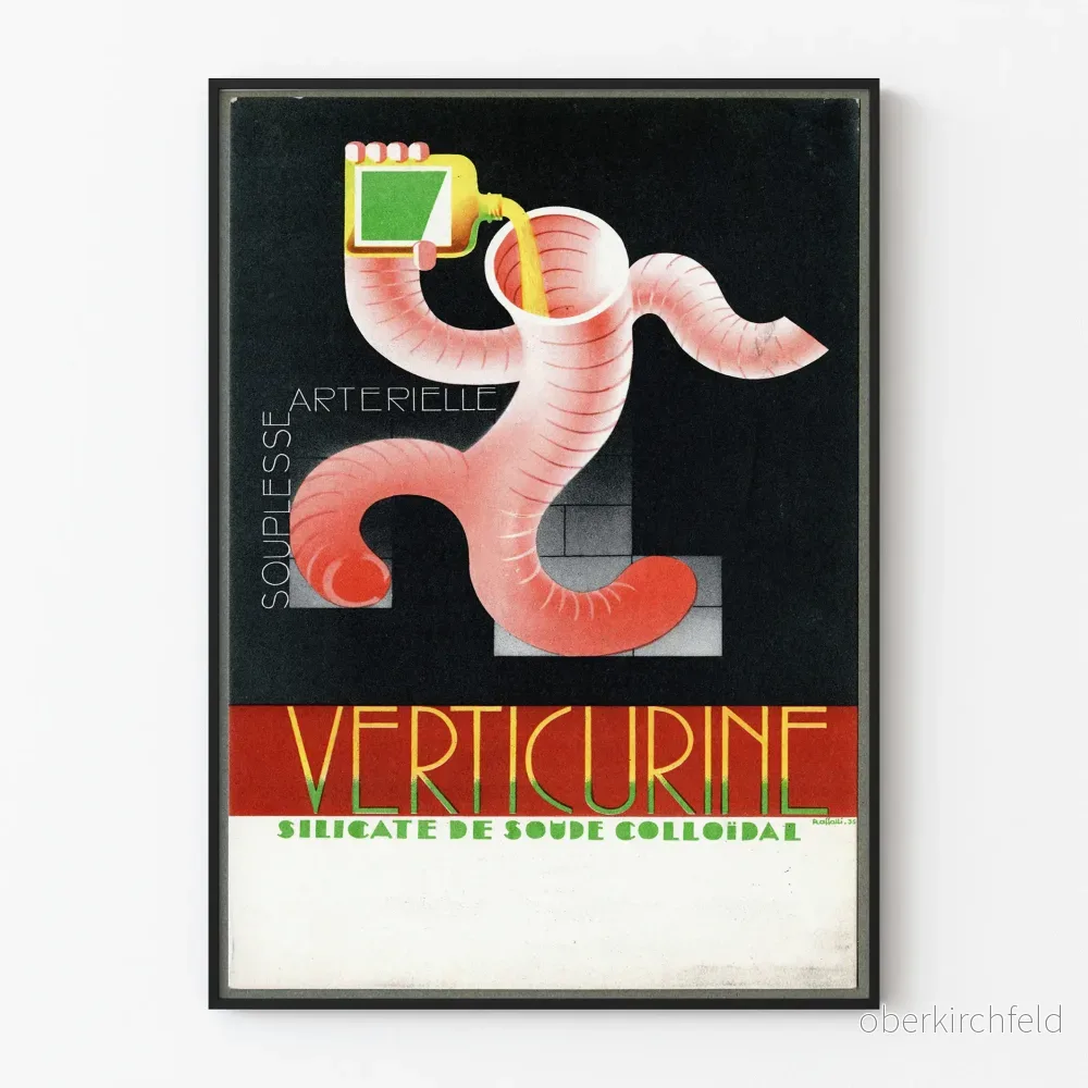 Vintage reklamposter för Verticurine för artärflexibilitet