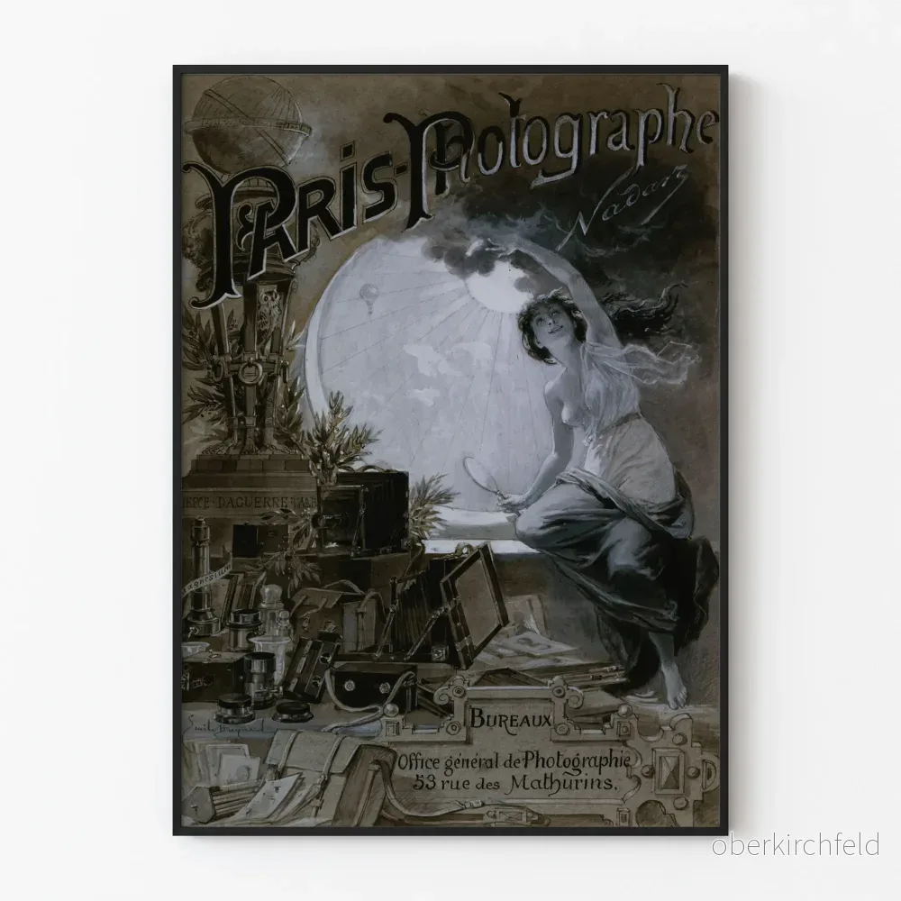 Vintageposter av Parisfotograf för väggdekoration