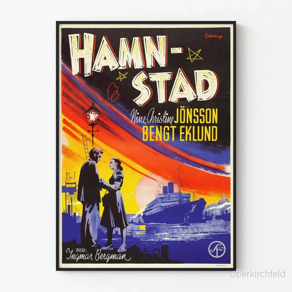 Vintageposter Hamnstad – Retro filmväggdekoration Vintageposter Hamnstad – Retro filmväggdekoration