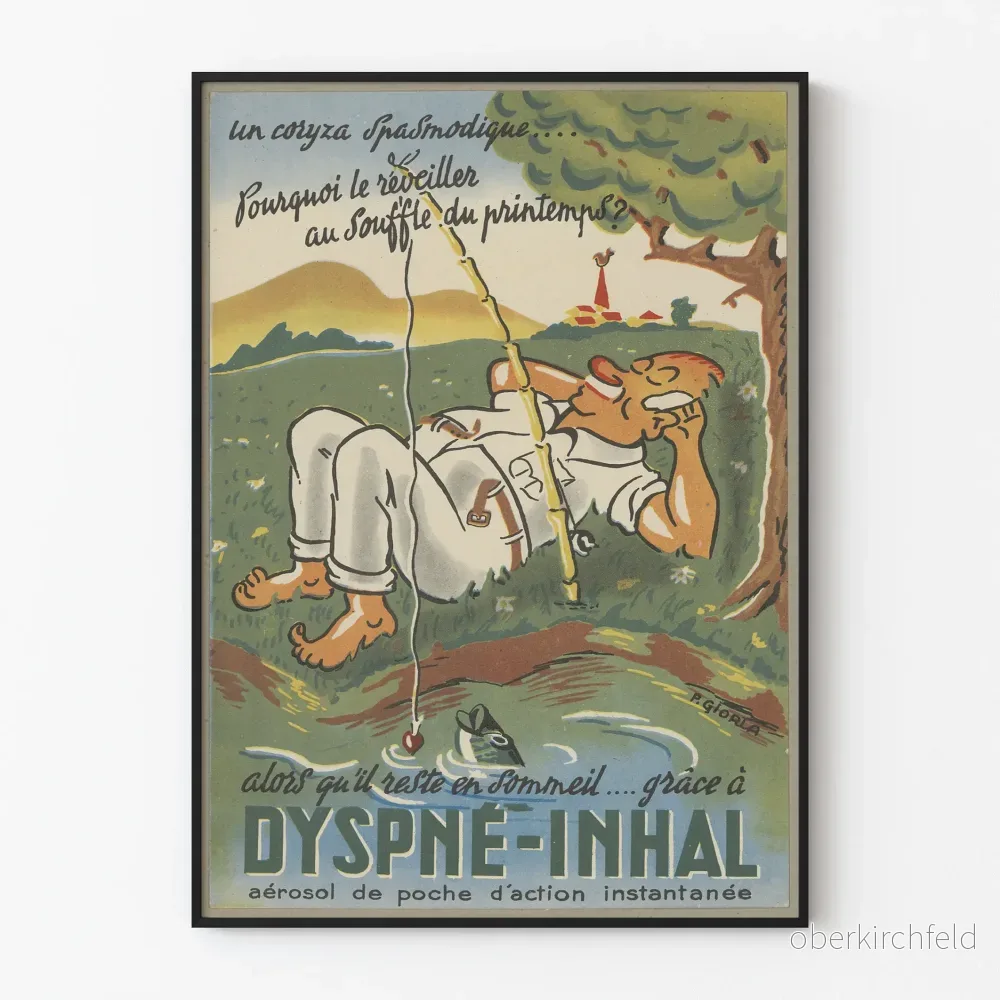 Vintageposter Dyspné-Inhal - Retro väggdekoration för hälsa