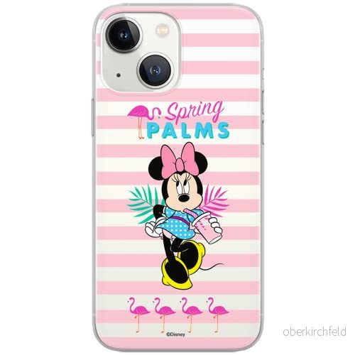 ERT GROUP mobiltelefonfodral för Iphone 13 MINI originalt och officiellt licensierat Disney mönster Minnie 028Vit optimalt anpassad till formen på mobiltelefonen, gedeeltelijk transparant 5903932923063