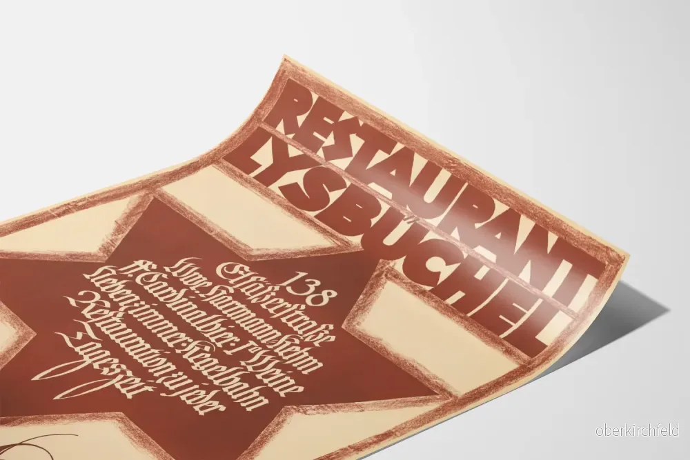 Vintageposter för restaurang Lysbüchel väggdekoration - Bild 3