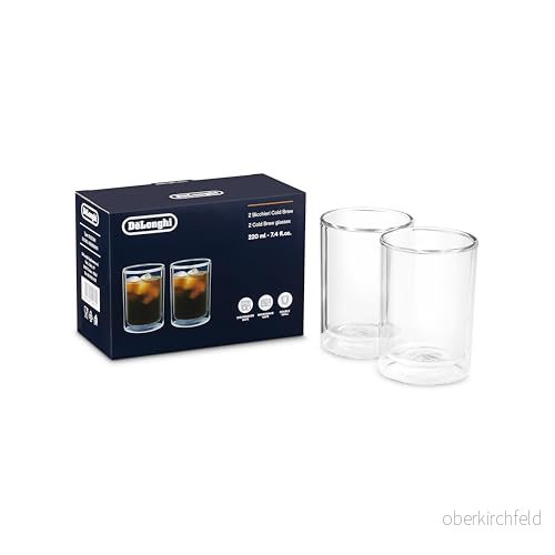 De'Longhi DLSC324 Termiska glas med dubbelväggigt glas, hållbart borosilikatglas, bekvämt att hålla, ingen kondensering, diskmaskinssäker, kapacitet 220 ml 8004399025714