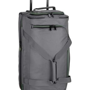 travelite 2 hjuls trolley resväska storlek L med stretchveck, bagageserie bas: mjukt bagage hjul extra volym, 096276, Grå/orange, 55 cm, 4027002056749