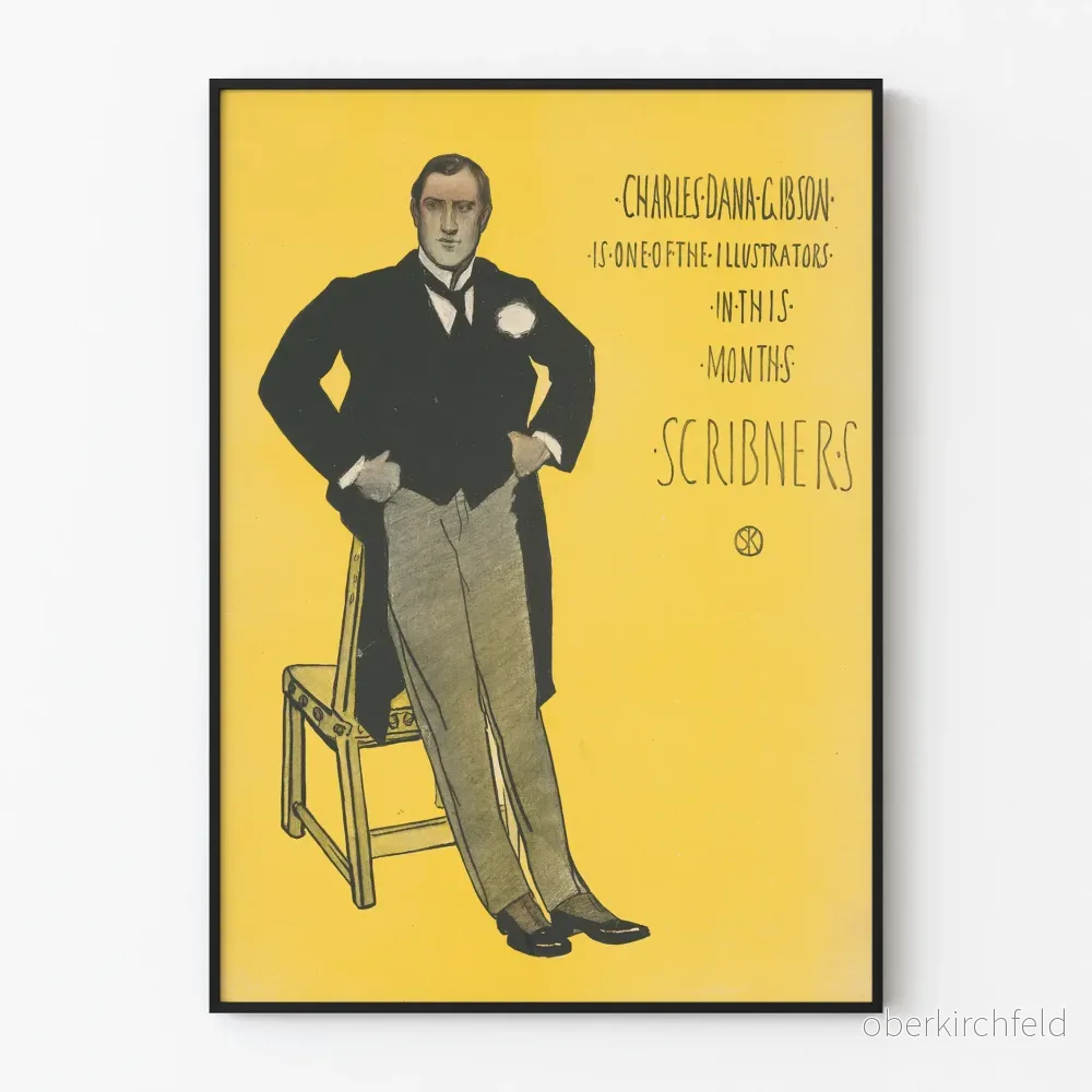 Vintageposter av Charles Dana Gibson, illustratör för Scribners