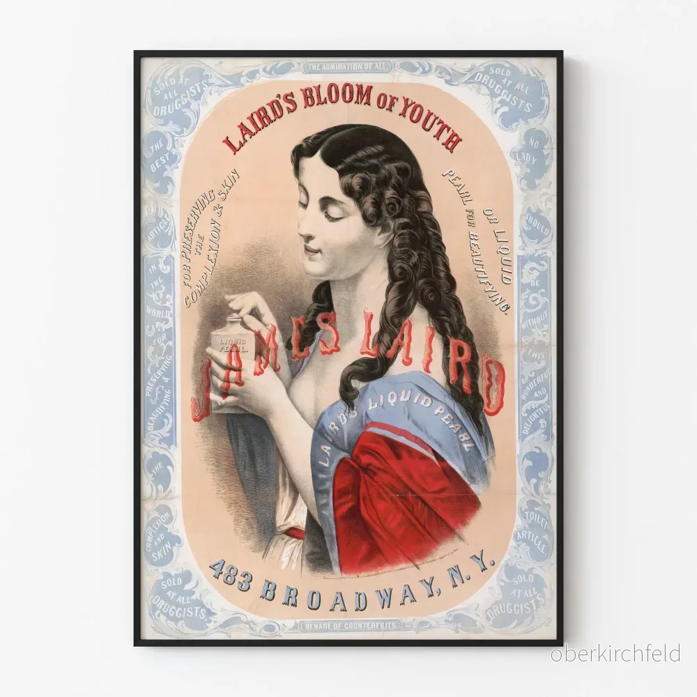 Vintage reklamposter Laird's Bloom of Youth för väggdekoration