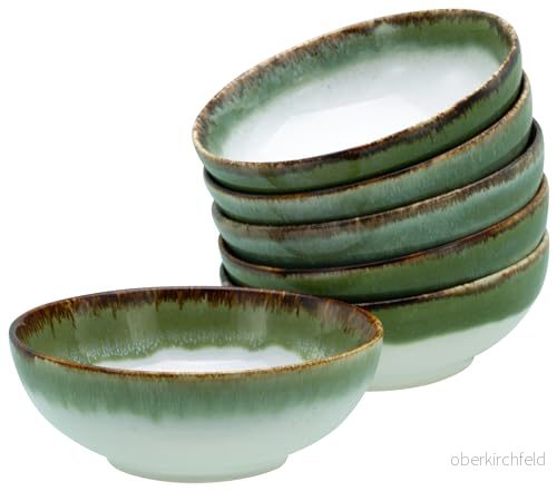 CreaTable, 21693 Cascade Bowls Grün 700 ml 6 teiliges gelset, smoothie skål set av Steinzeug 4045486216930