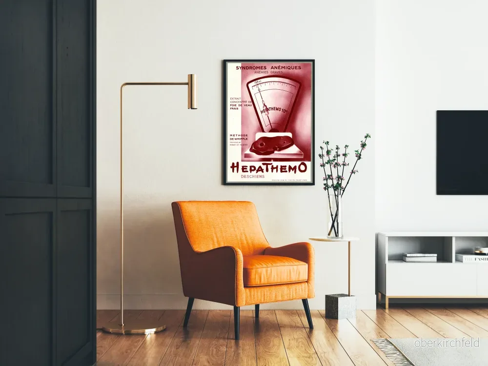 Vintage medicinsk poster Hepathemo allvarliga anemier - Bild 2