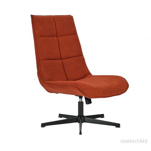 39F FURNITURE DREAM Modern svängbar fåtölj med tygsits vilstol och metallbas, röd orange, 63,5 x 85 93 cm 766683651839 39F FURNITURE DREAM Modern svängbar fåtölj med tygsits vilstol och metallbas, röd orange, 63,5 x 85 93 cm 766683651839