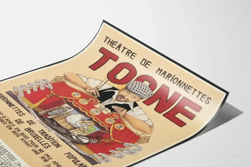 Teateraffisch för Marionettdockteatern Toone - Vintage väggdekoration Bryssel - Bild 3