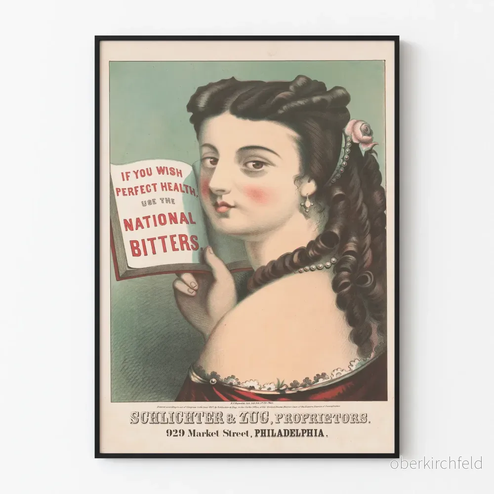 Vintageaffisch för National Bitters för väggdekoration