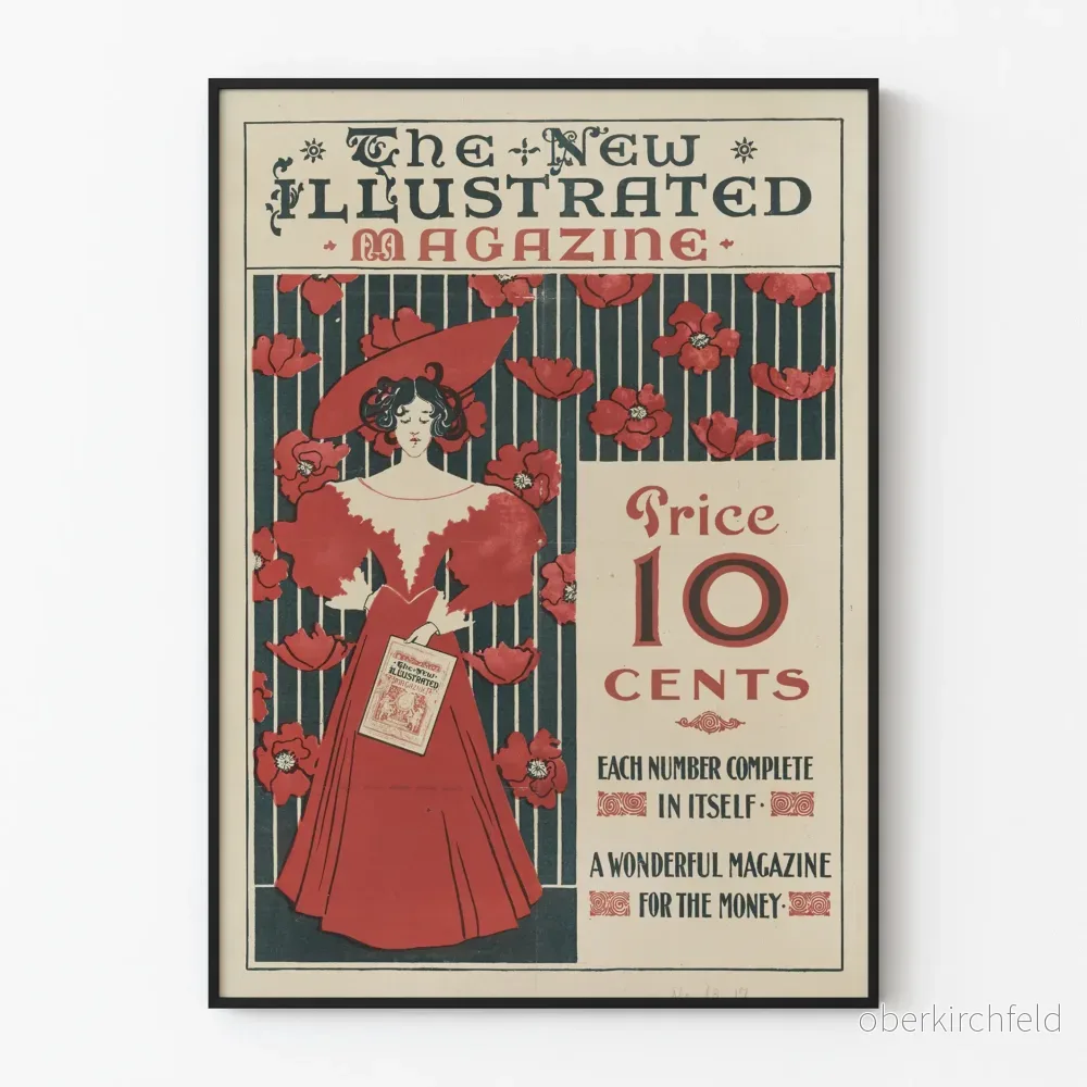 Vintageposter The New Illustrated Magazine - Retro väggdekoration