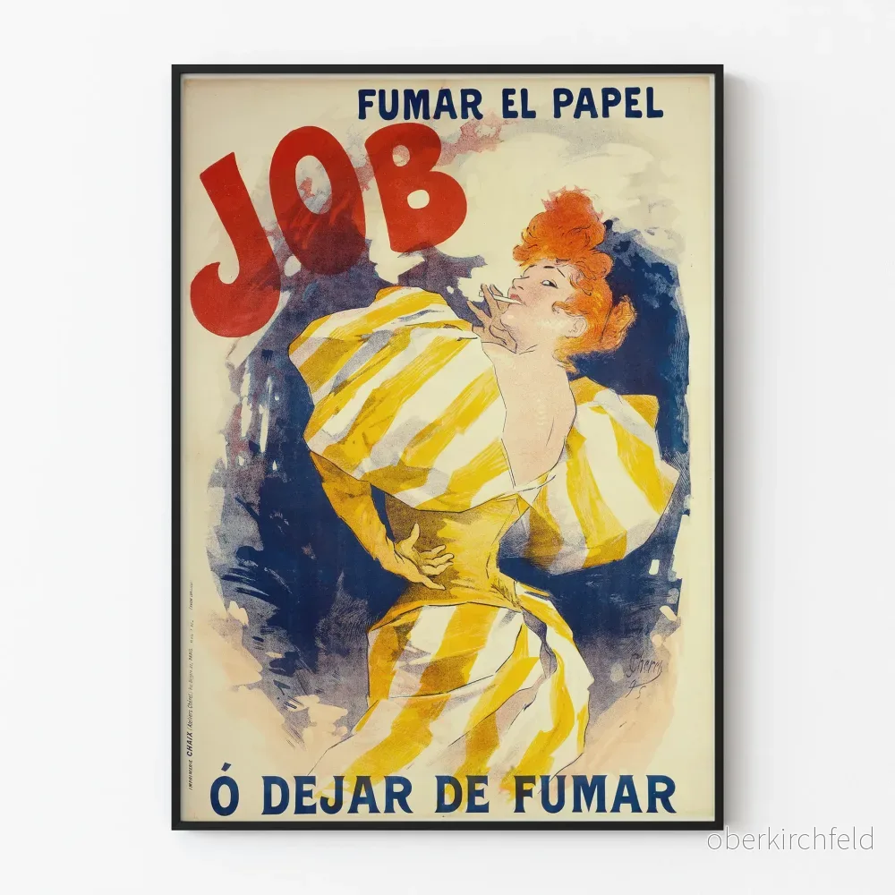 Vintageposter Fumar el papel Job - Retro väggdekoration