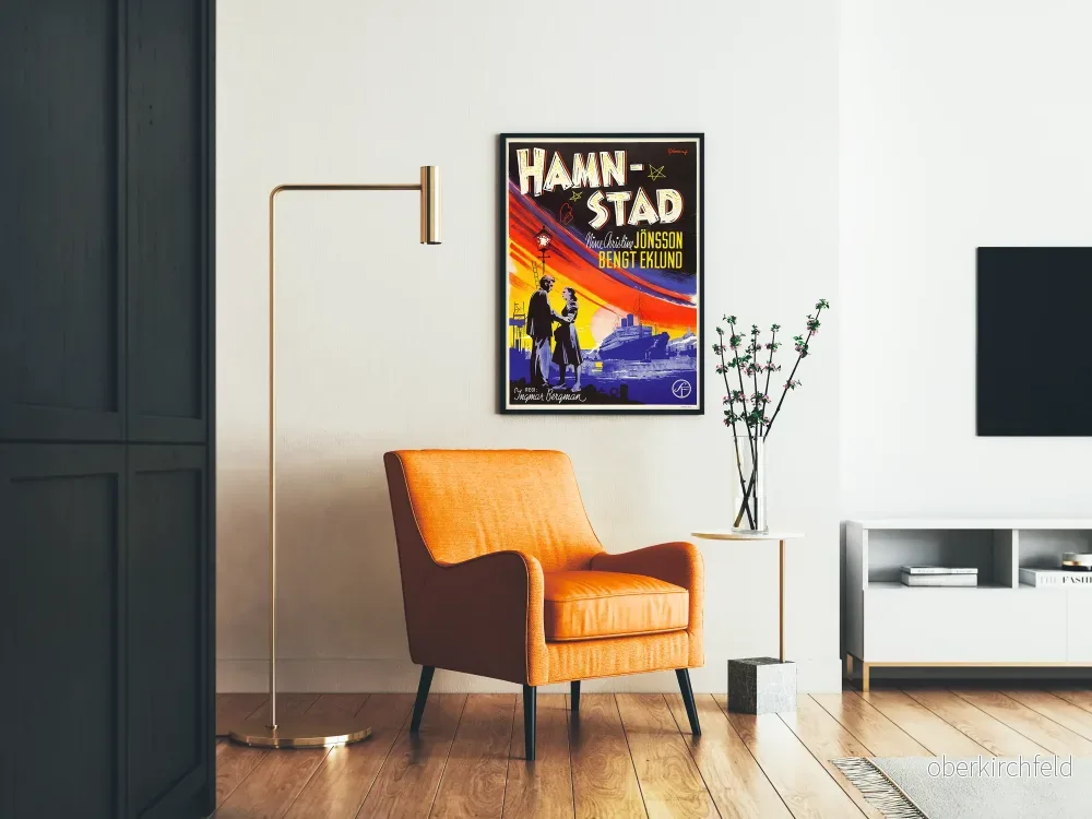 Vintageposter Hamnstad - Retro filmväggdekoration - Bild 2