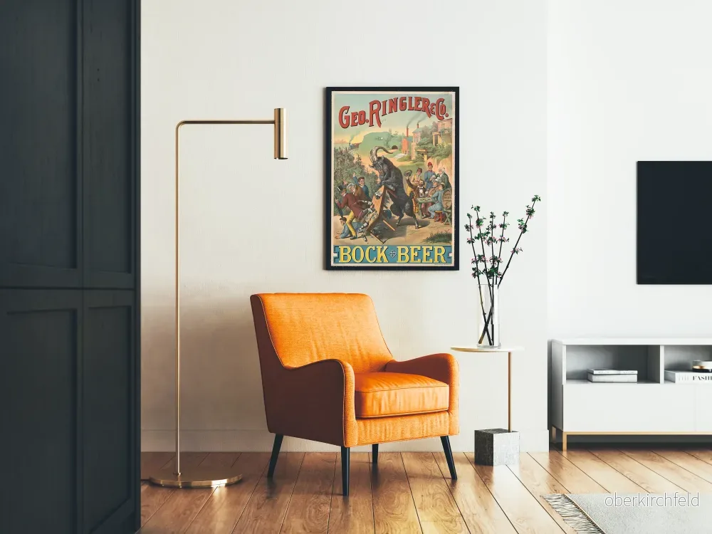 Vintageposter Geo. Ringler & Co. Bock Beer väggdekoration - Bild 2