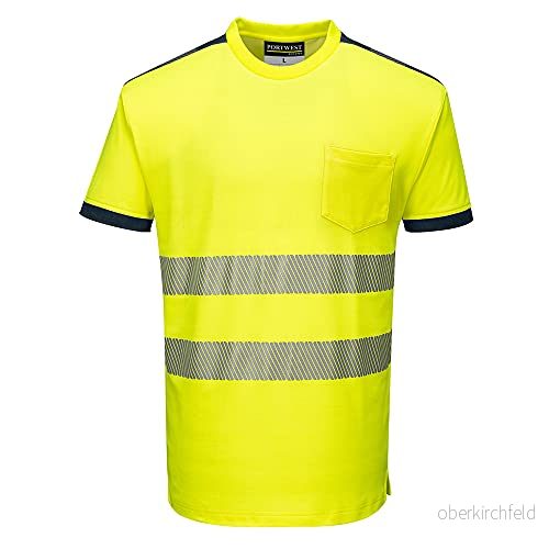 Portwest PW3 Hi Vis T Shirt S/S, l, gul/marinblå, T181 5036108309498