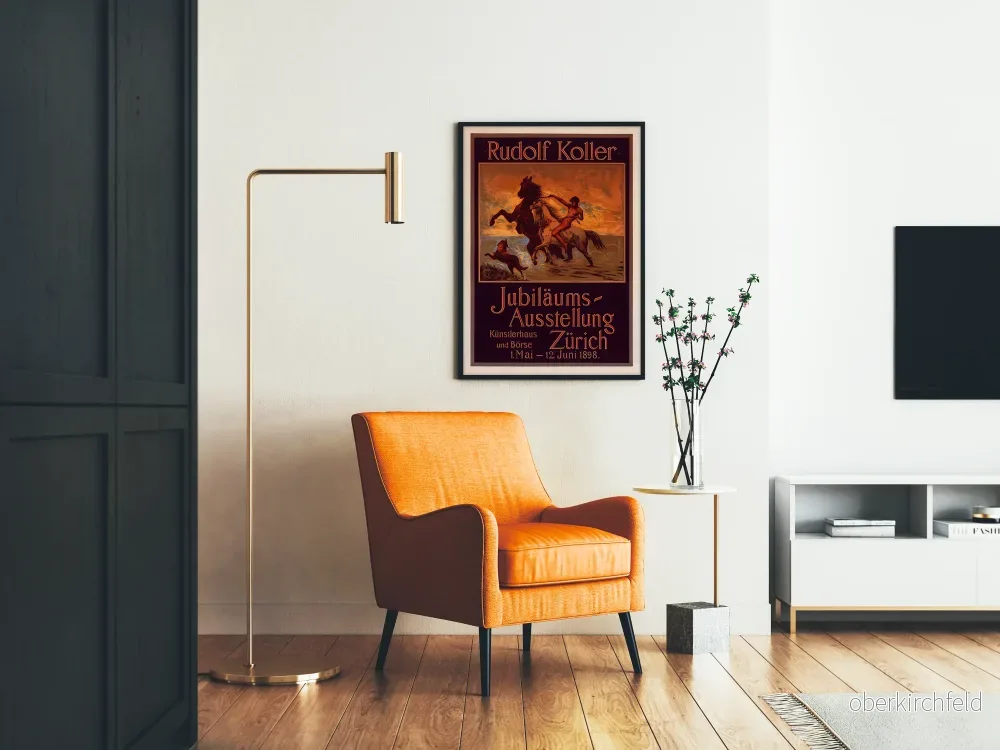 Gammal poster Rudolf Koller Jubileumsutställning Zürich 1898 - Bild 2